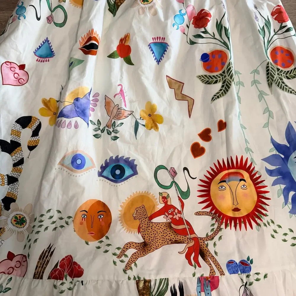 Bellambra Maxi Dress Funky Symbolism Summer whimsical Boho Size XL - Picture 5 of 7